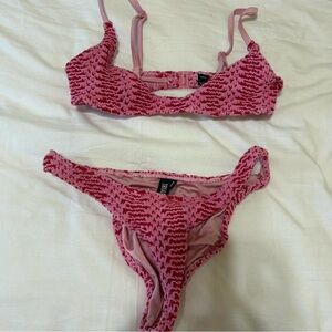 Triangl Pink Crochet Bikini